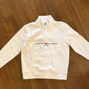 Brand New Tommy Hilfiger Men's White Zip-Up Sweater